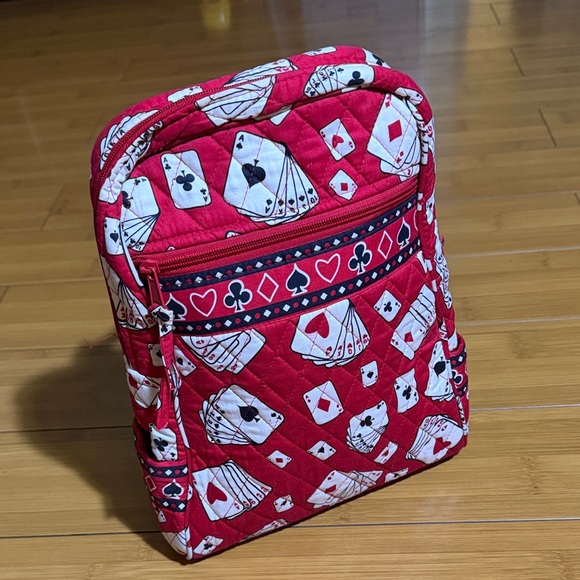 Red Playing Card Pattern Backpack - Picture 9 of 13